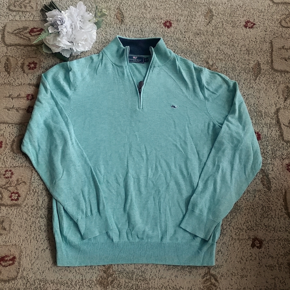 Vineyard Vines quarter zip cotton sweater